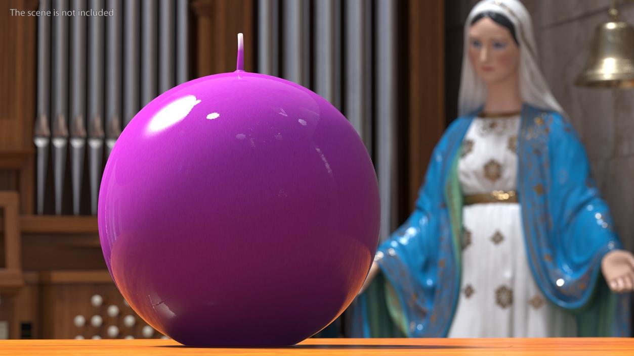 3D Altar Candle Sphere Purple