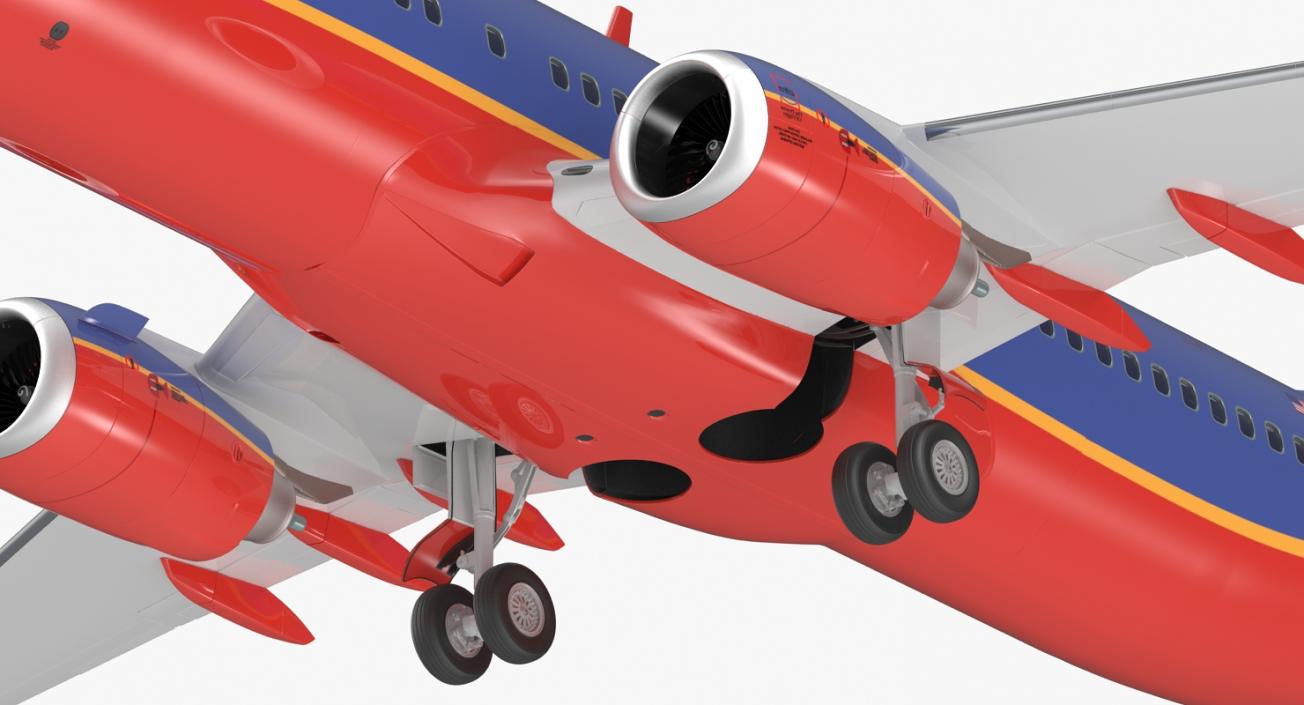 3D model Boeing 737-800 Southwest Airlines Rigged