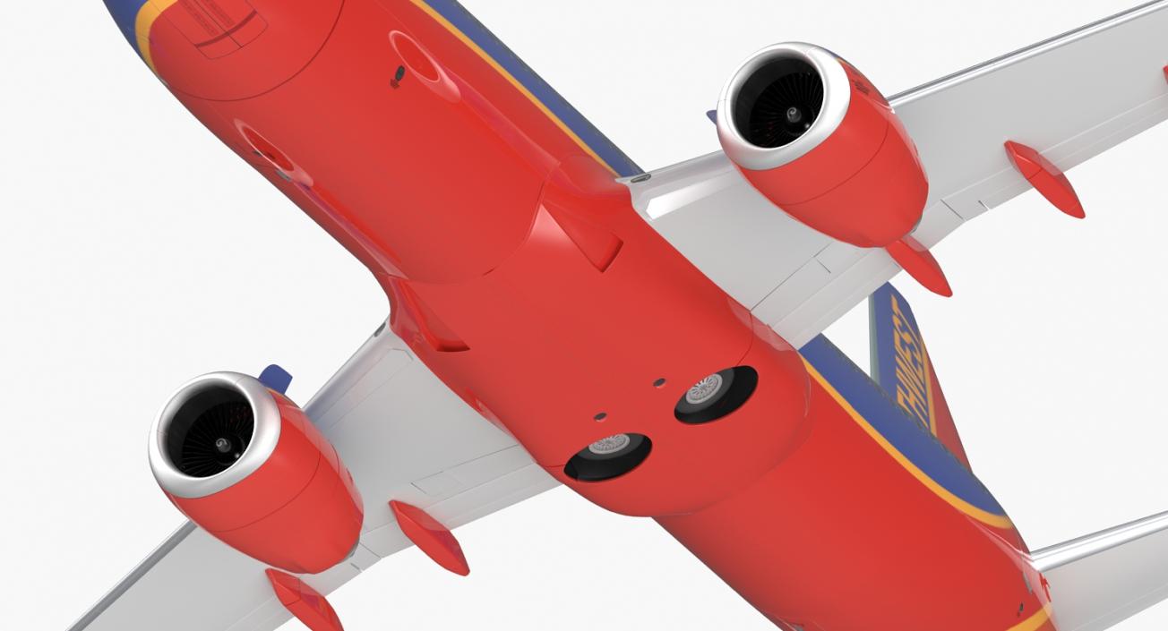 3D model Boeing 737-800 Southwest Airlines Rigged