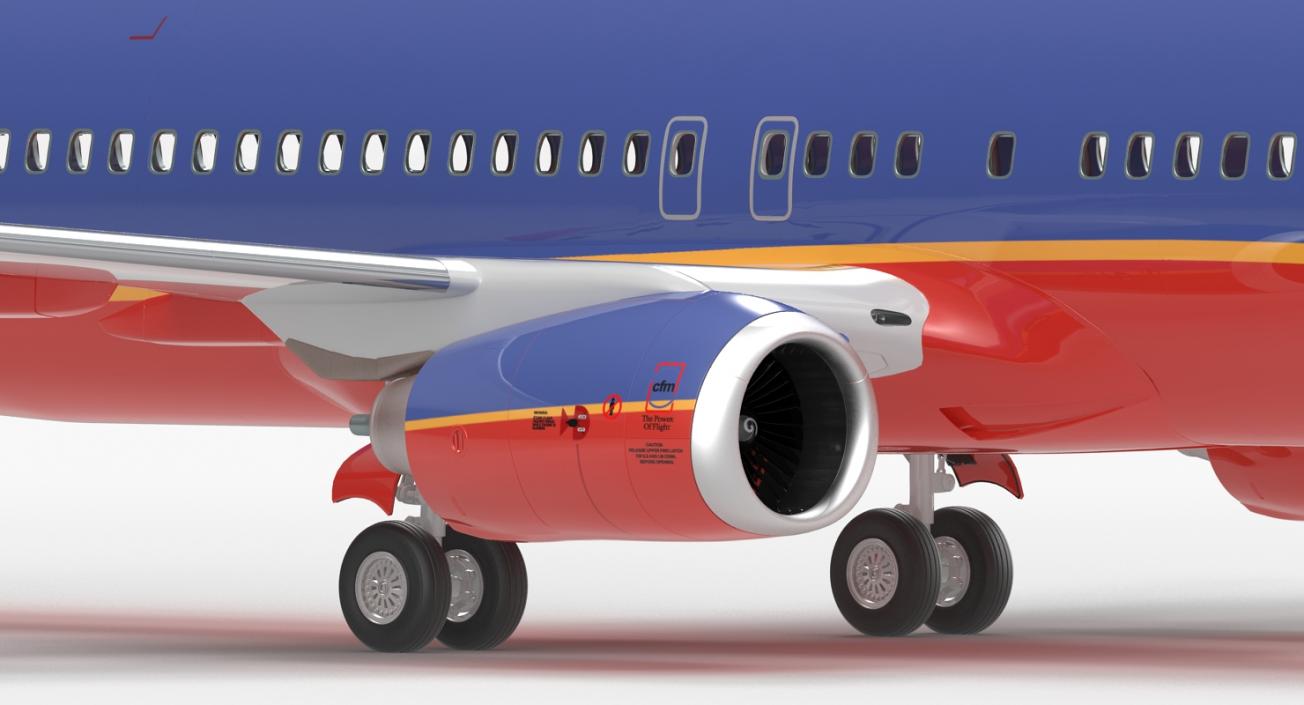 3D model Boeing 737-800 Southwest Airlines Rigged