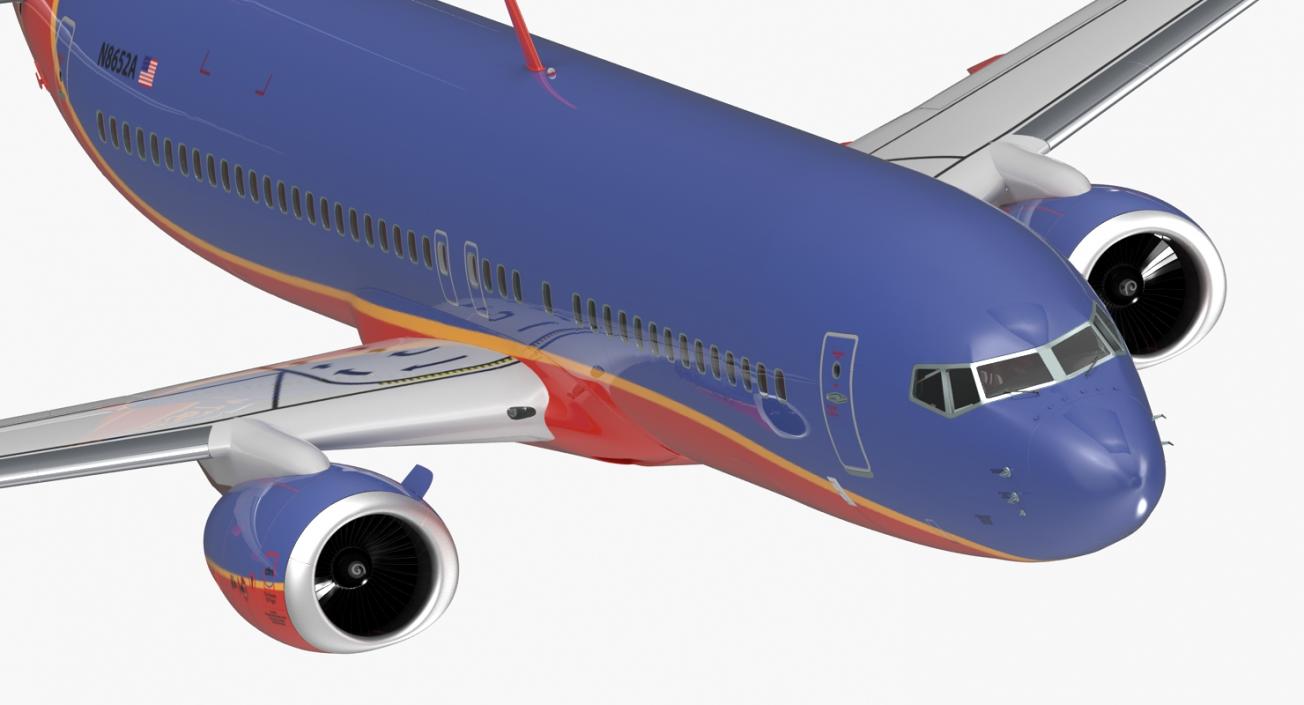 3D model Boeing 737-800 Southwest Airlines Rigged