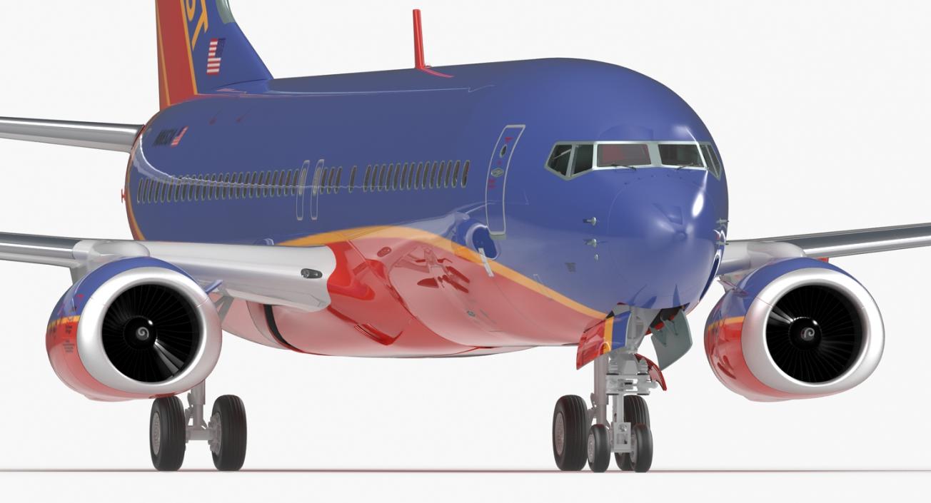 3D model Boeing 737-800 Southwest Airlines Rigged