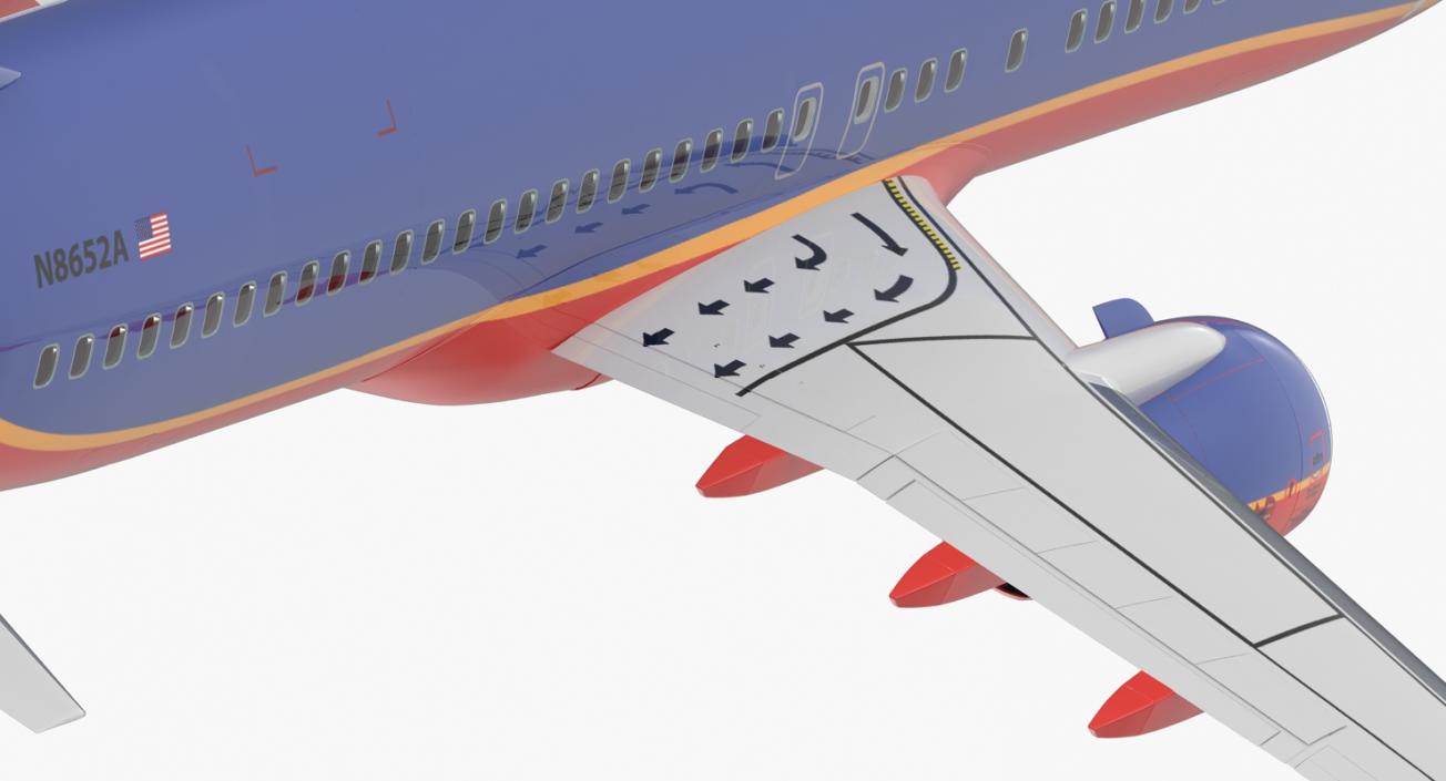 3D model Boeing 737-800 Southwest Airlines Rigged