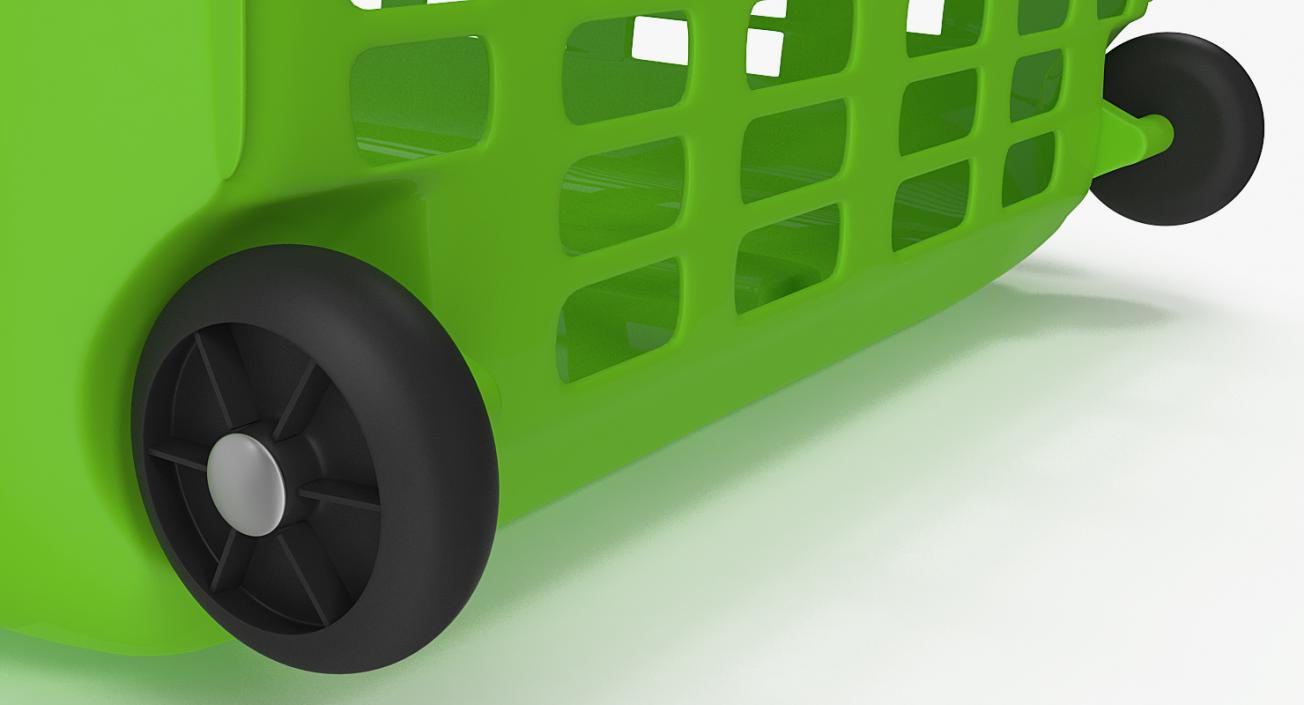 Plastic Roll Shopping Basket with Goods 3D model