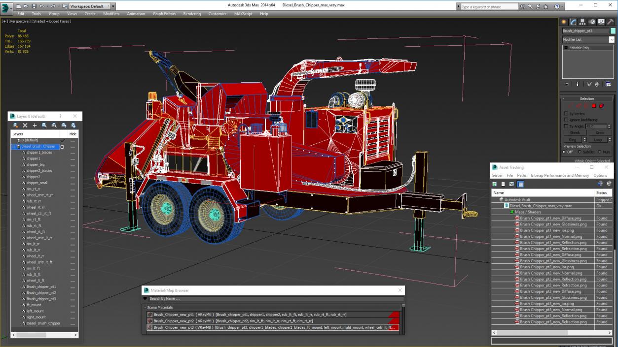 3D model Diesel Brush Chipper