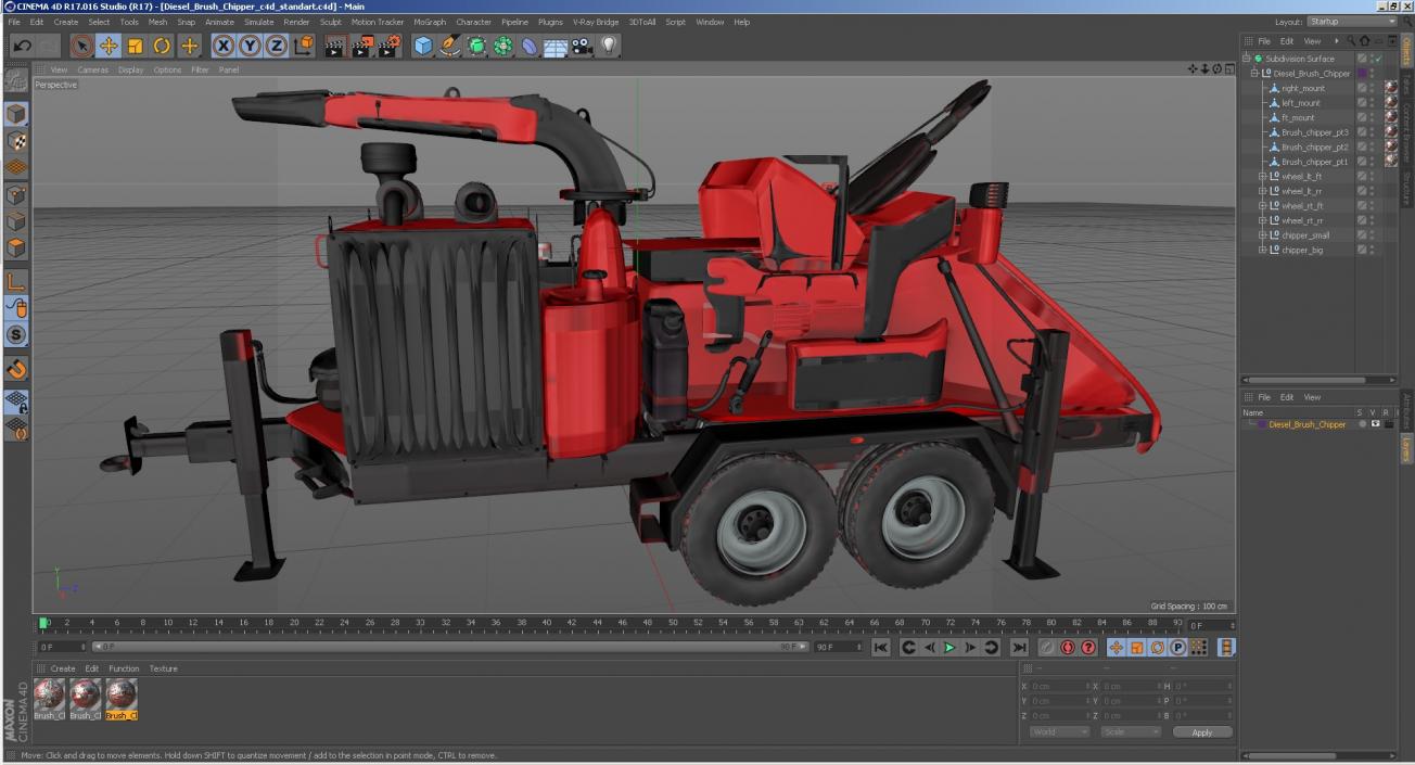 3D model Diesel Brush Chipper