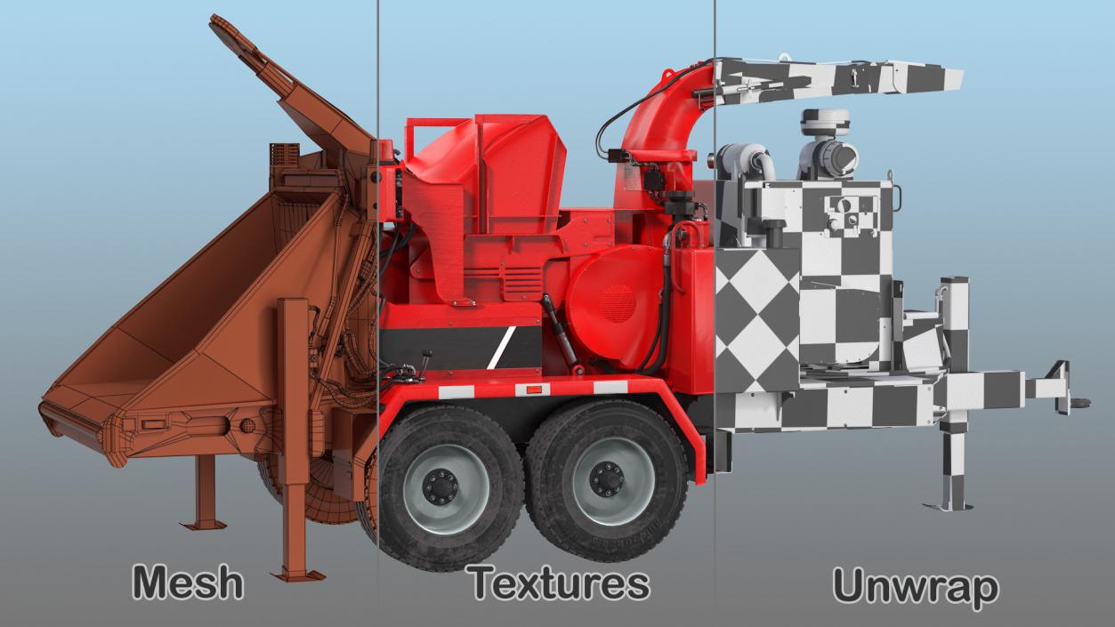 3D model Diesel Brush Chipper