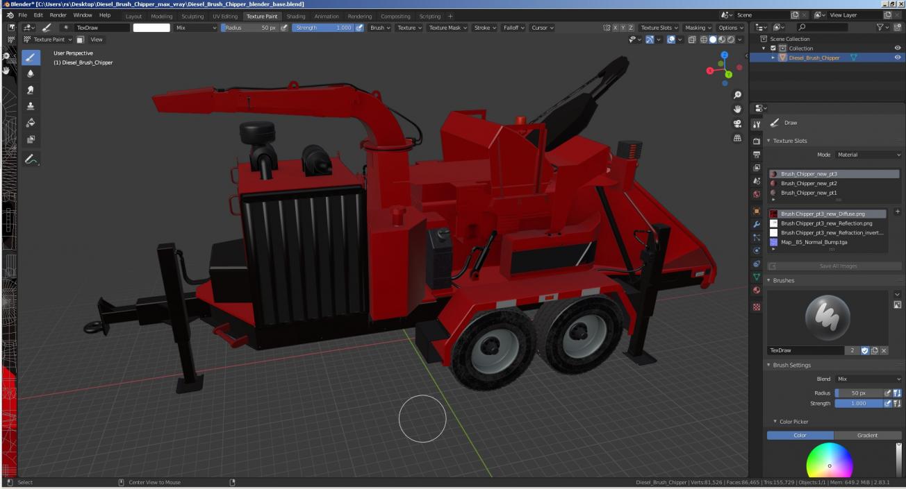 3D model Diesel Brush Chipper