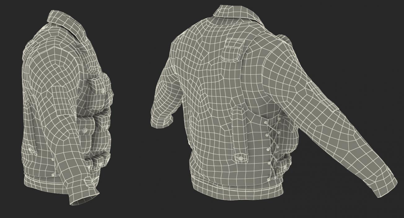 Military Shirt and Camouflage Vest 3D model