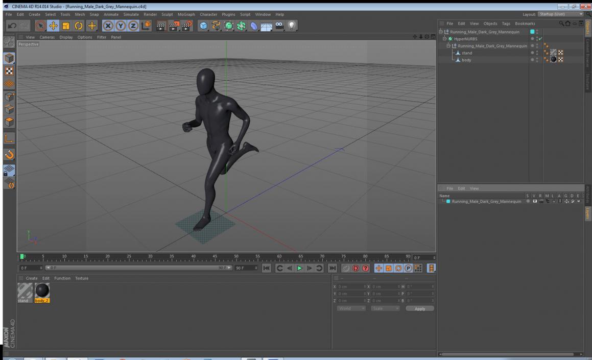 Running Male Dark Grey Mannequin 3D