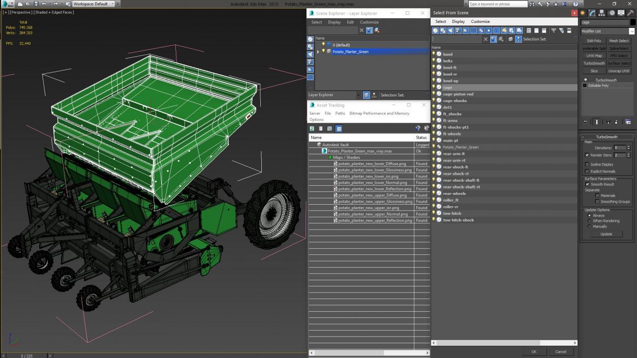 3D model Potato Planter Green