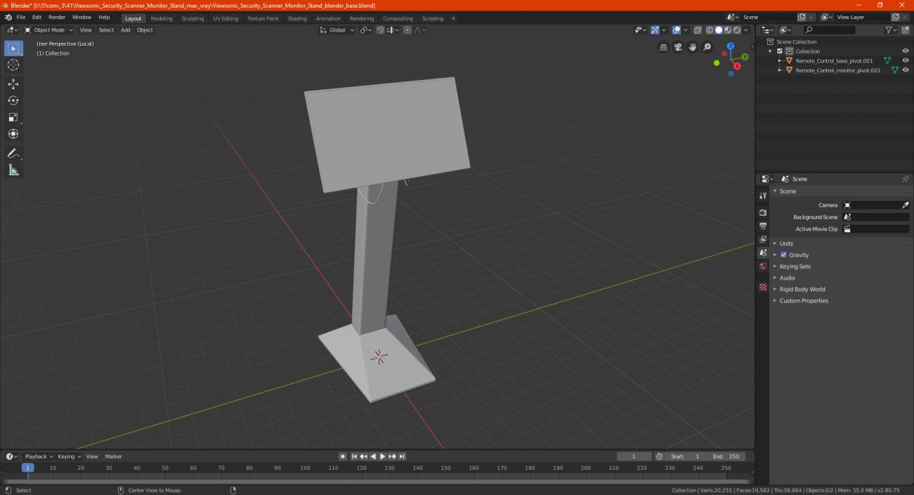 3D model Viewsonic Security Scanner Monitor Stand