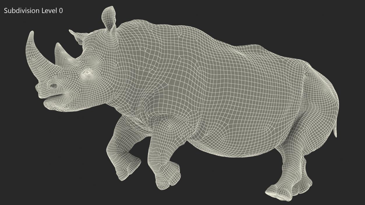 3D Rhino Running Pose model