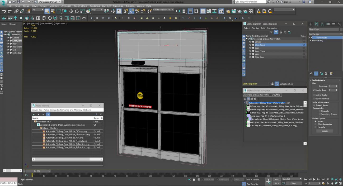 Concealed Sliding Door System 3D model