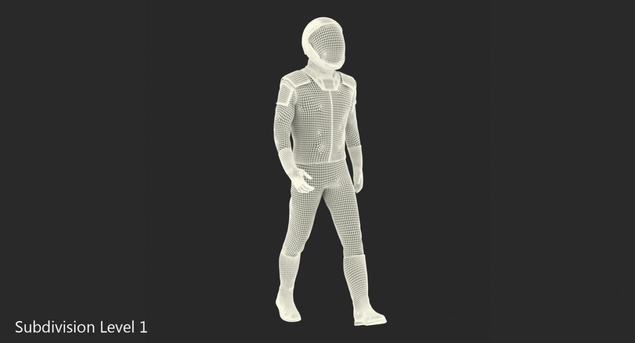 3D model Sci Fi Astronaut Suit Black Walking Pose