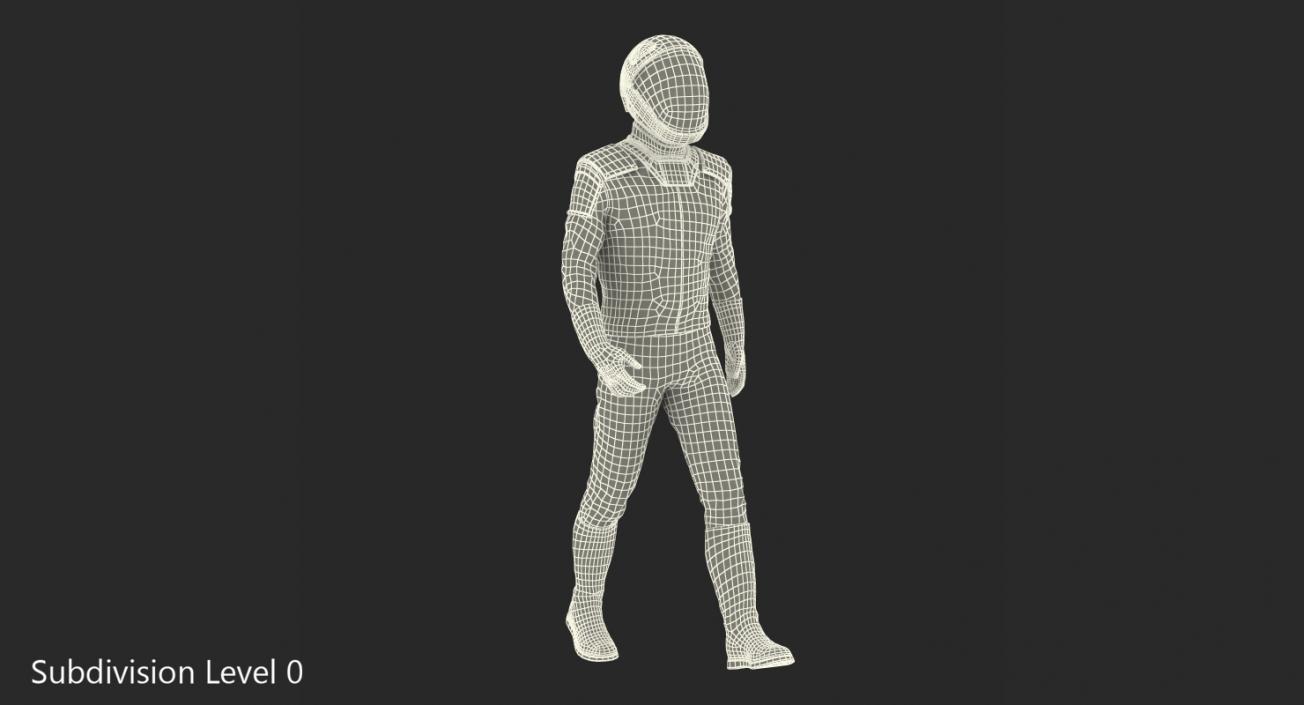 3D model Sci Fi Astronaut Suit Black Walking Pose