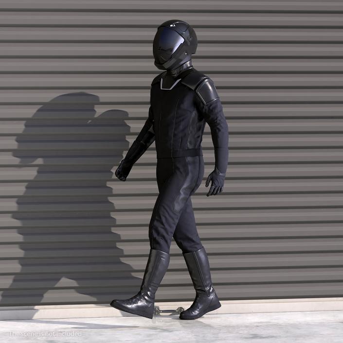 3D model Sci Fi Astronaut Suit Black Walking Pose