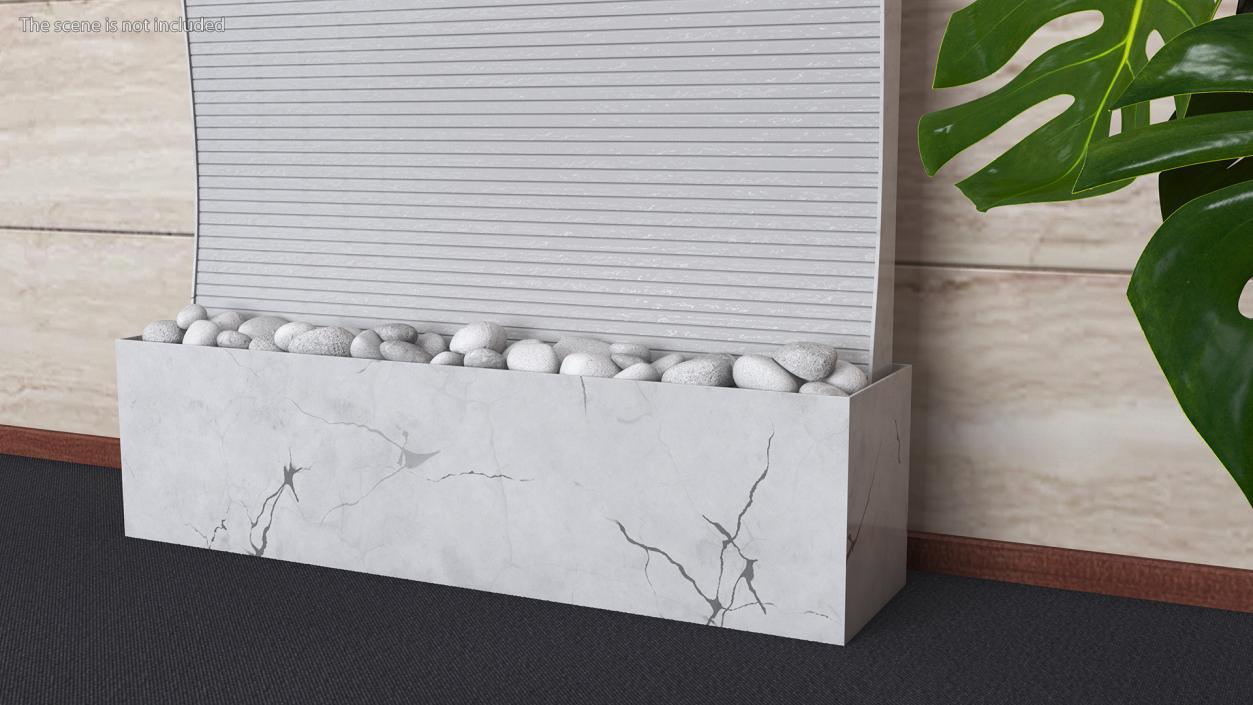 Designer Wall Waterfall White Marble with Water 3D