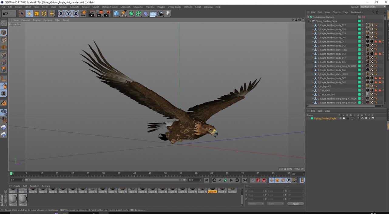 Flying Golden Eagle 3D model