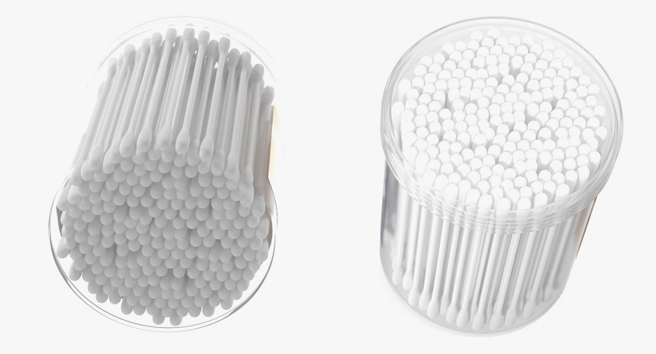 3D model Plastic Cotton Swabs Round Box