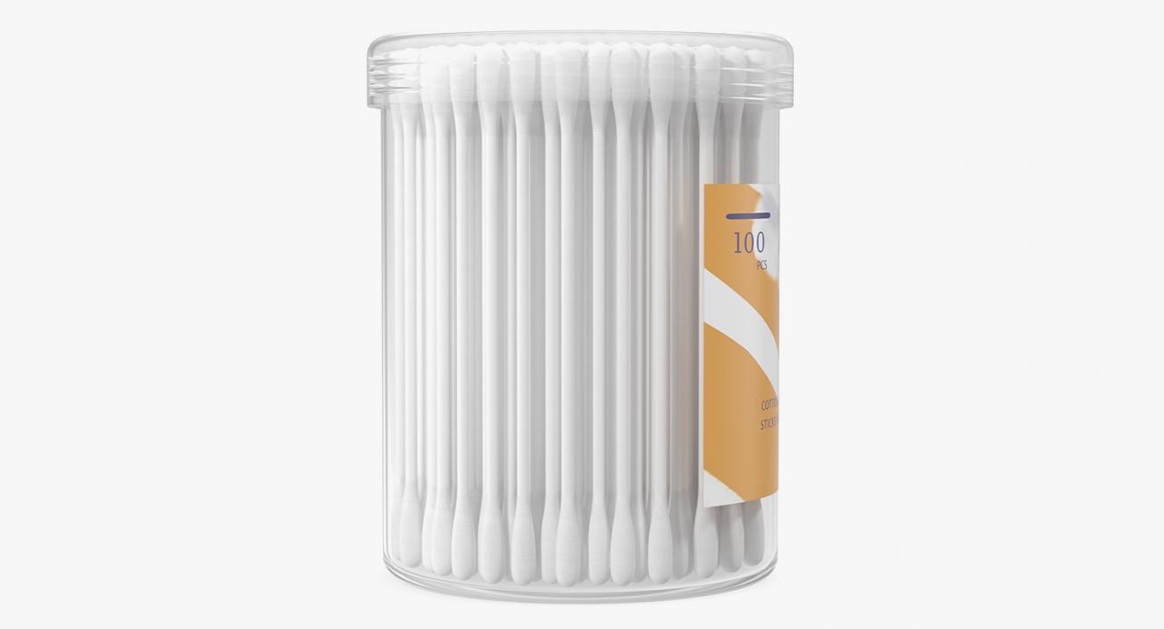 3D model Plastic Cotton Swabs Round Box