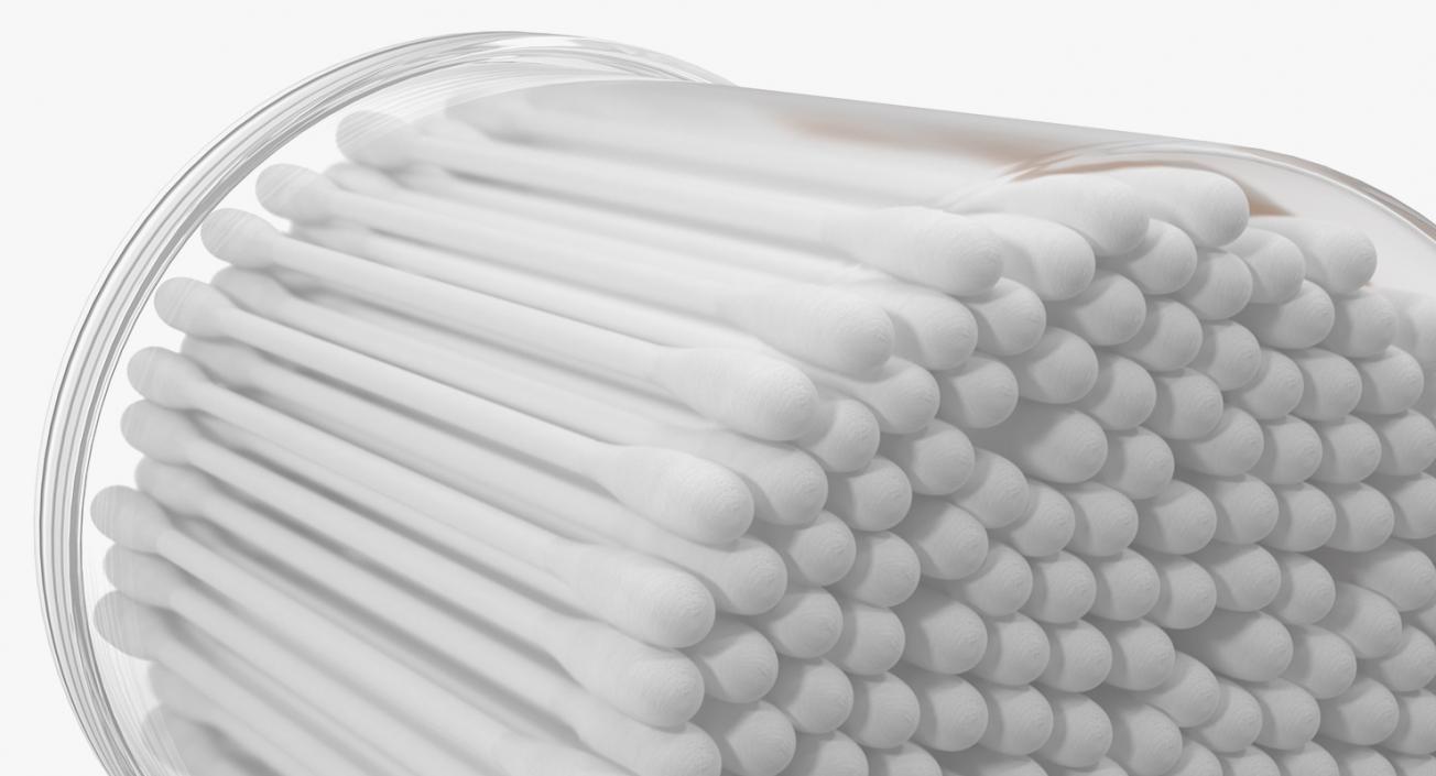 3D model Plastic Cotton Swabs Round Box