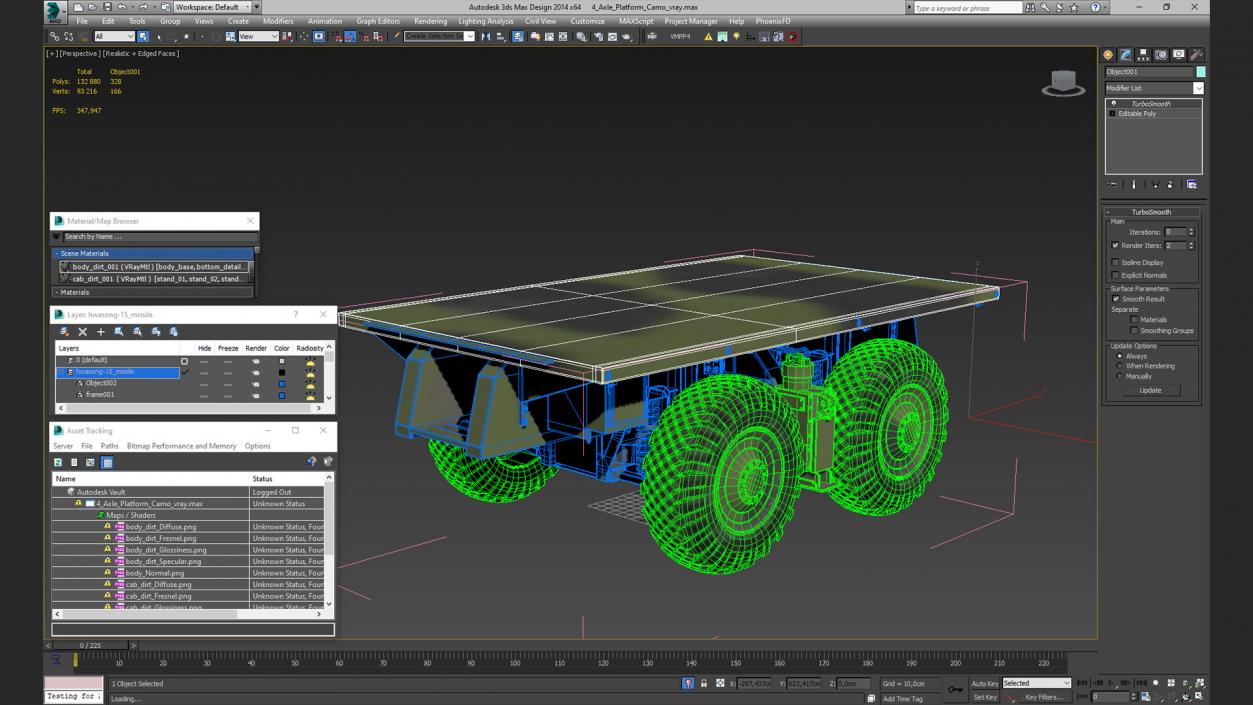 3D model 4 Axle Platform Camo