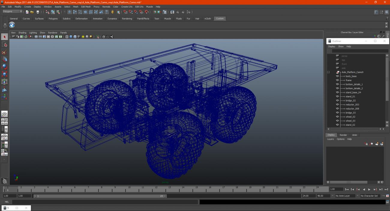 3D model 4 Axle Platform Camo