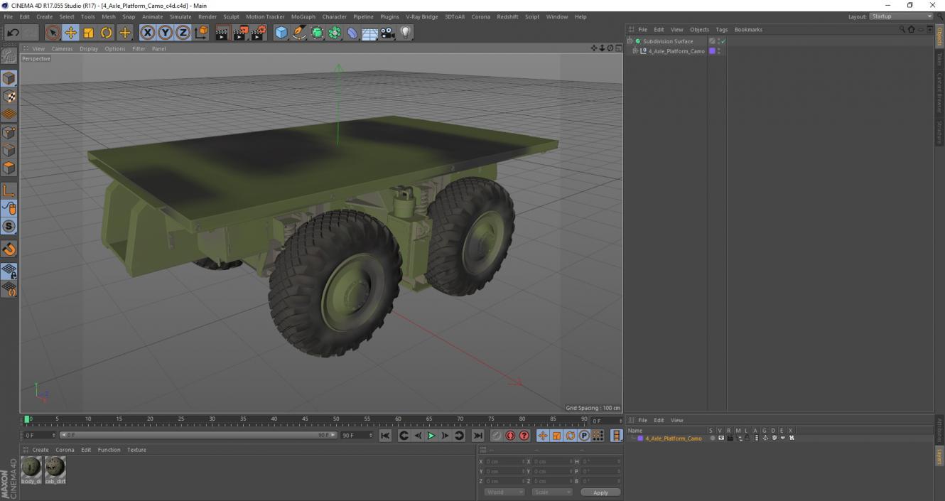 3D model 4 Axle Platform Camo