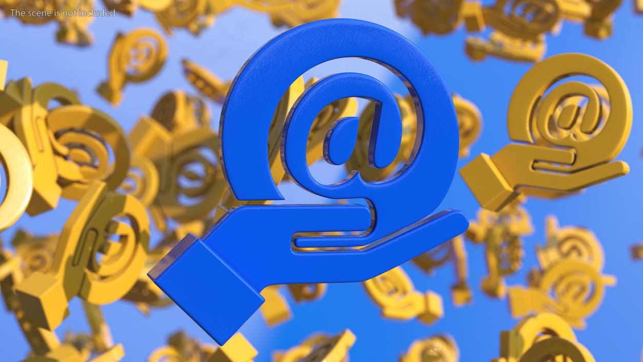 3D Email in Hand Icon model