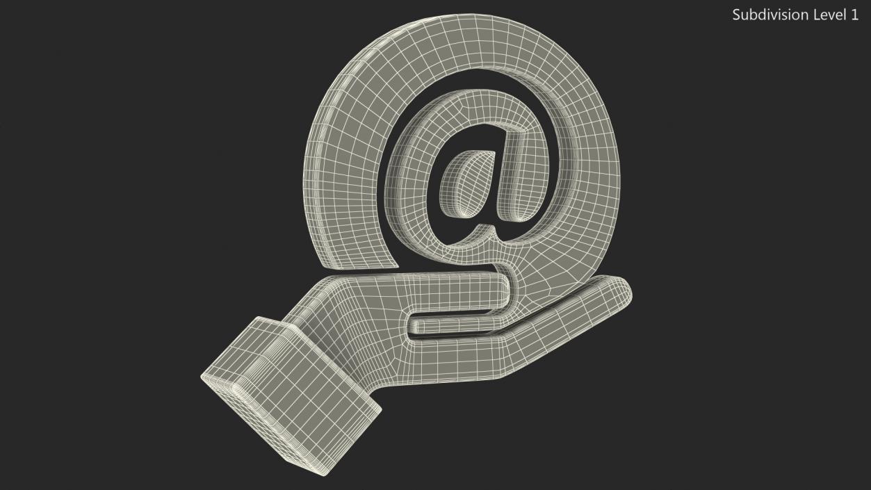 3D Email in Hand Icon model