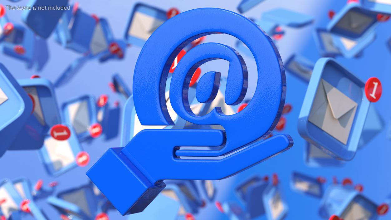 3D Email in Hand Icon model