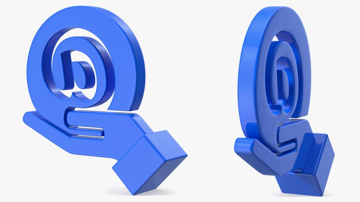 3D Email in Hand Icon model