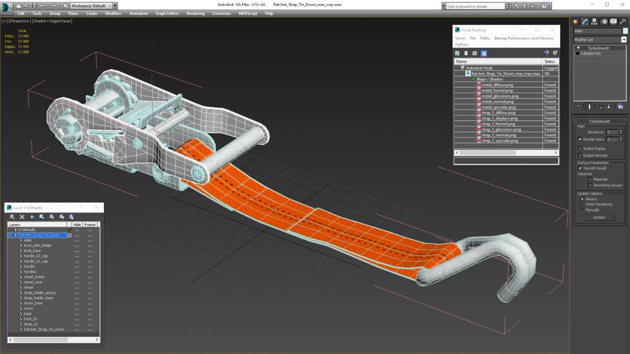 Ratchet Strap Tie Down 3D