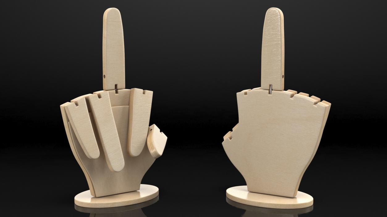 3D model Hand Pointing Up Middle Finger