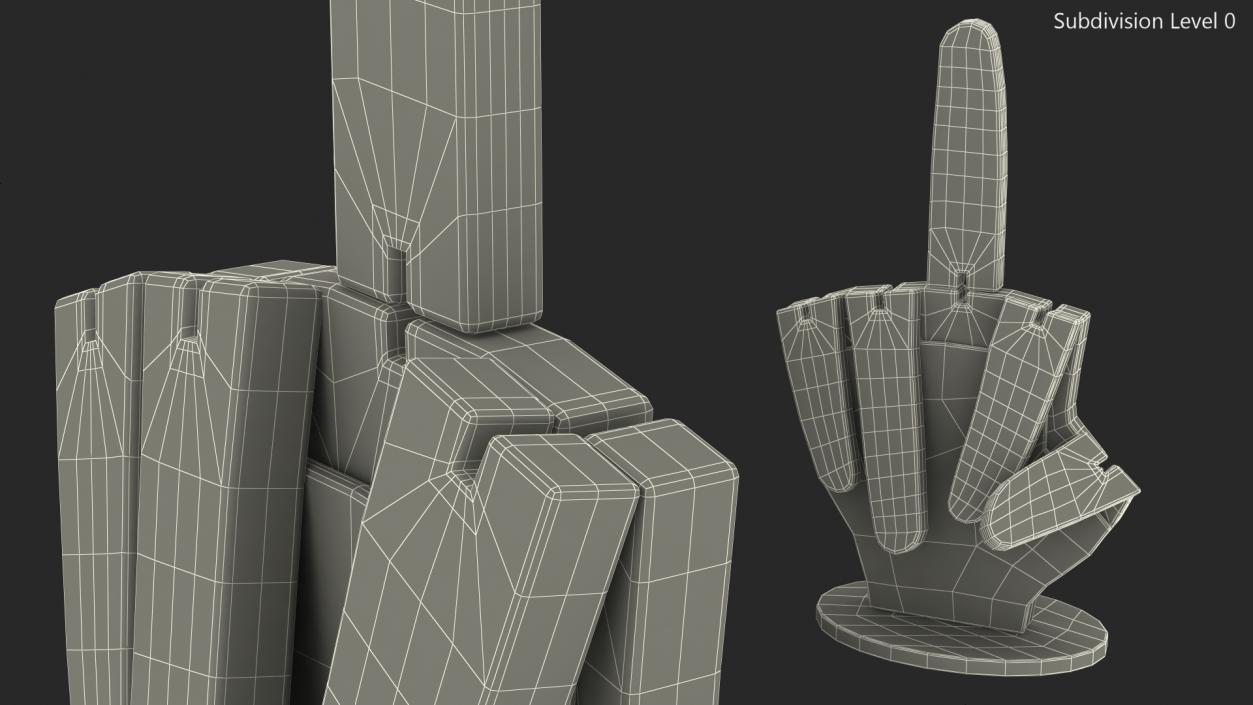 3D model Hand Pointing Up Middle Finger