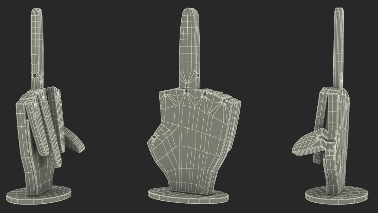 3D model Hand Pointing Up Middle Finger