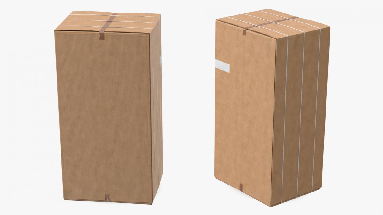 3D Old Large Cardboard Box model