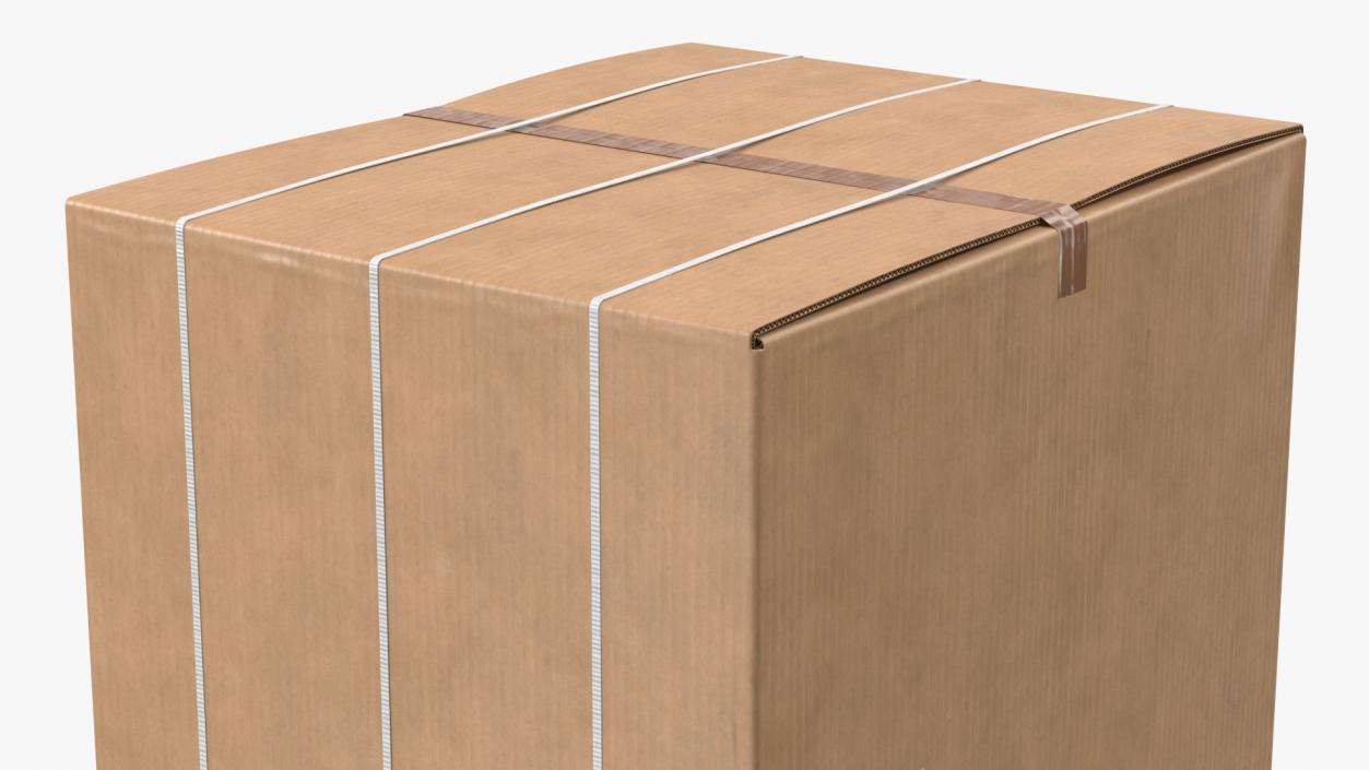 3D Old Large Cardboard Box model