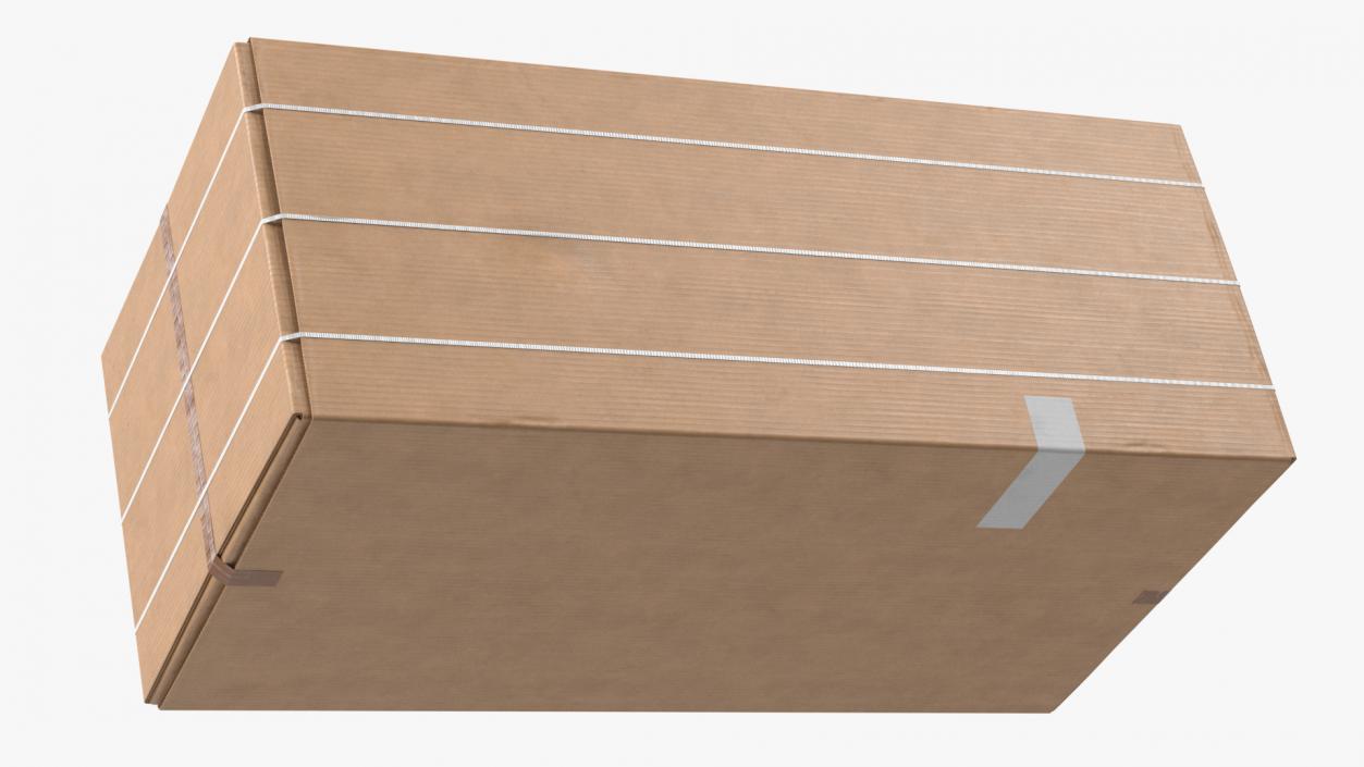 3D Old Large Cardboard Box model