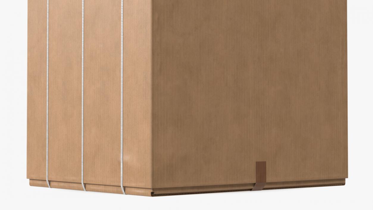 3D Old Large Cardboard Box model