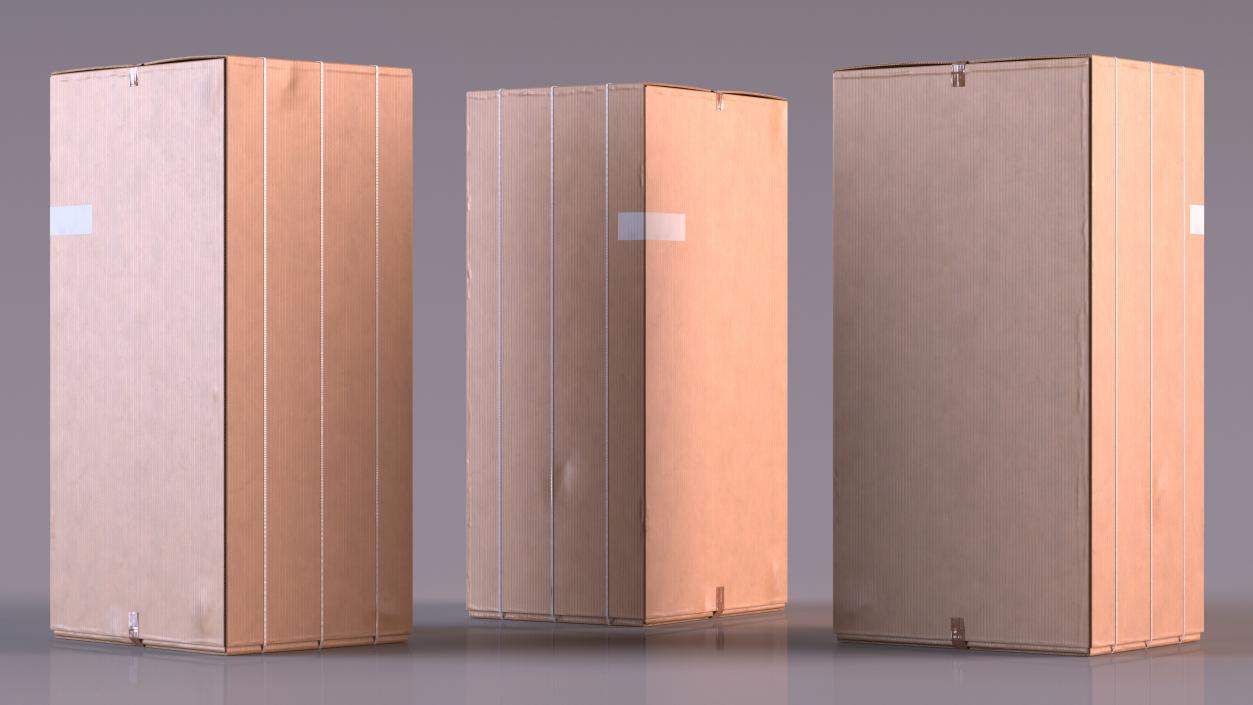 3D Old Large Cardboard Box model