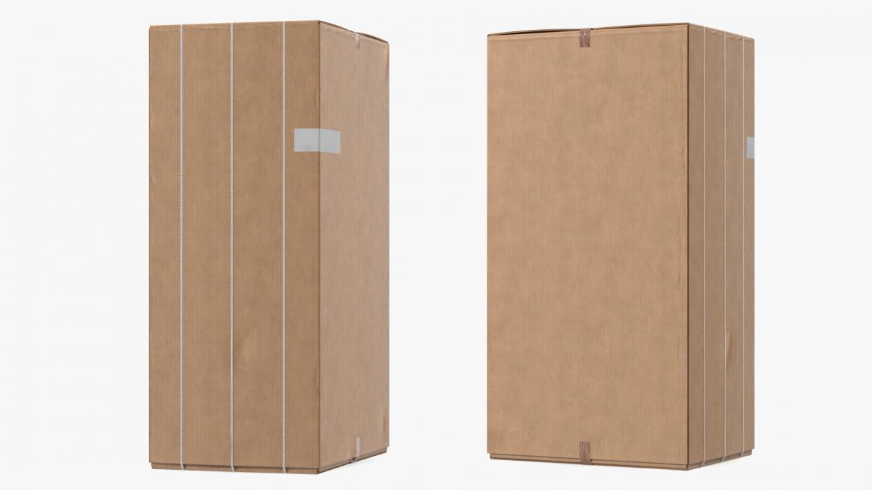 3D Old Large Cardboard Box model