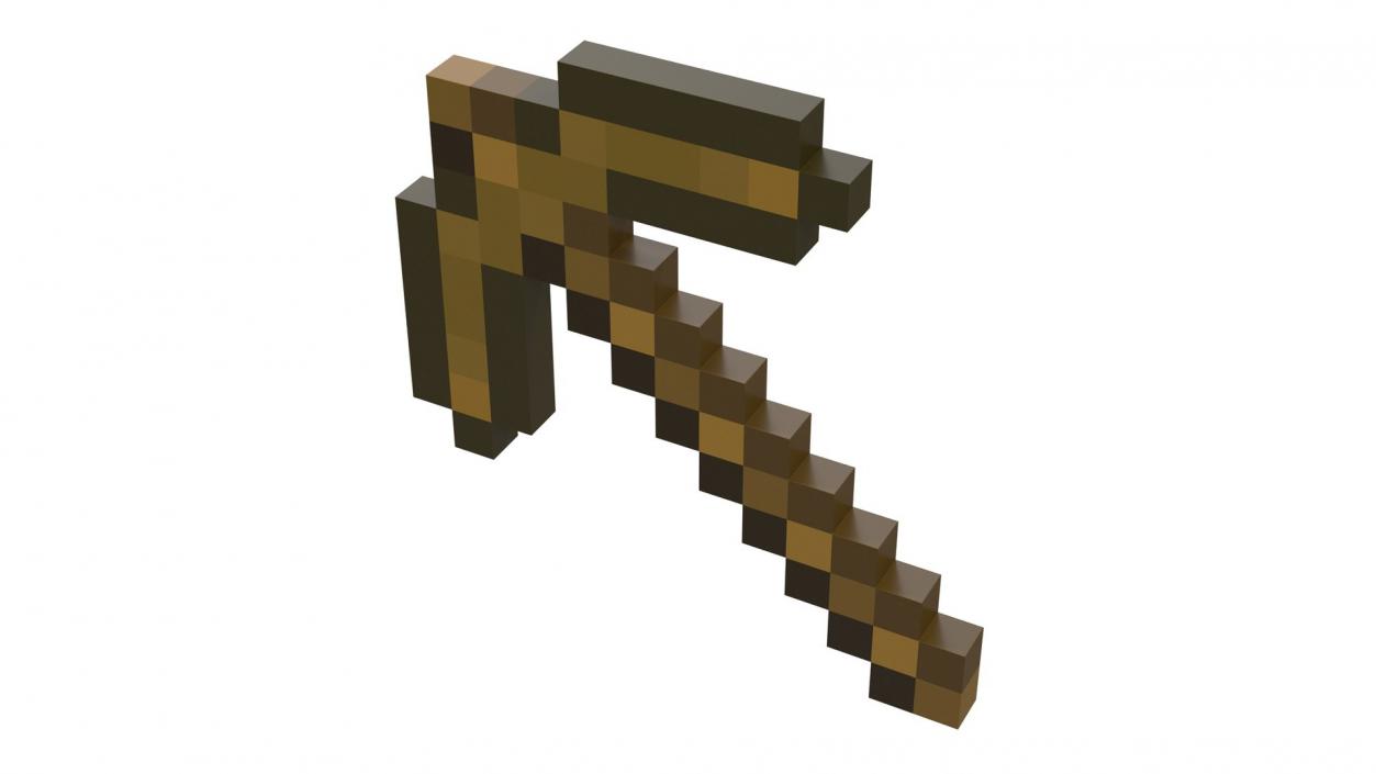 Minecraft Wooden Pickaxe 3D model