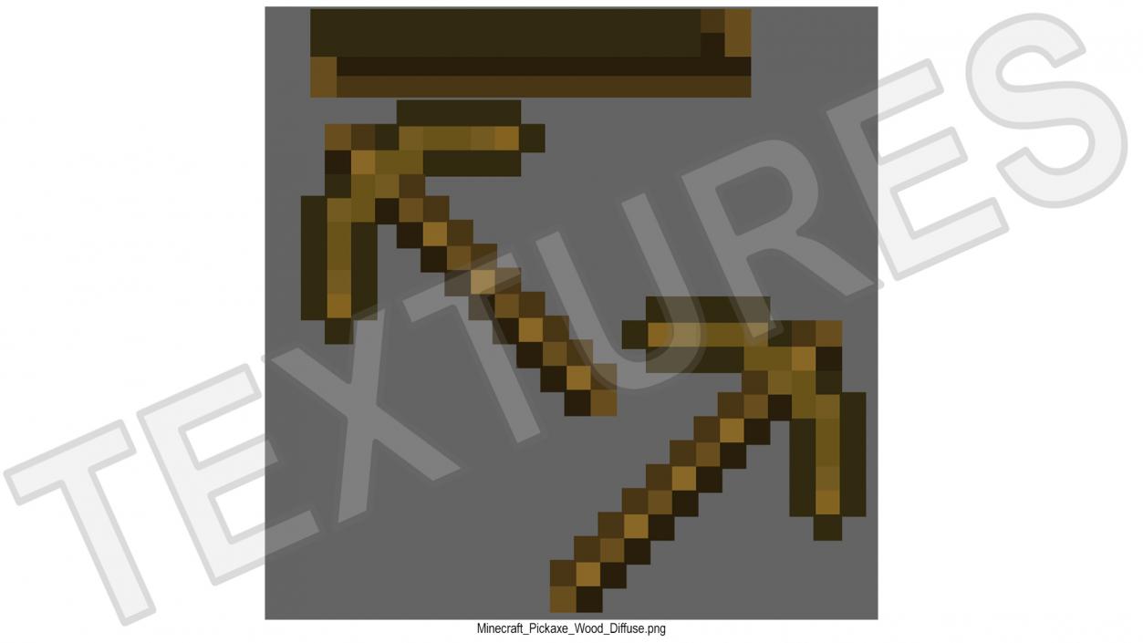 Minecraft Wooden Pickaxe 3D model