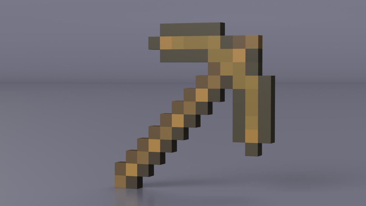 Minecraft Wooden Pickaxe 3D model