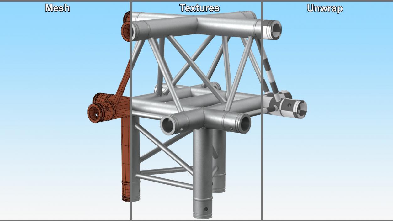 3D model Truss Modular Cross Triangular