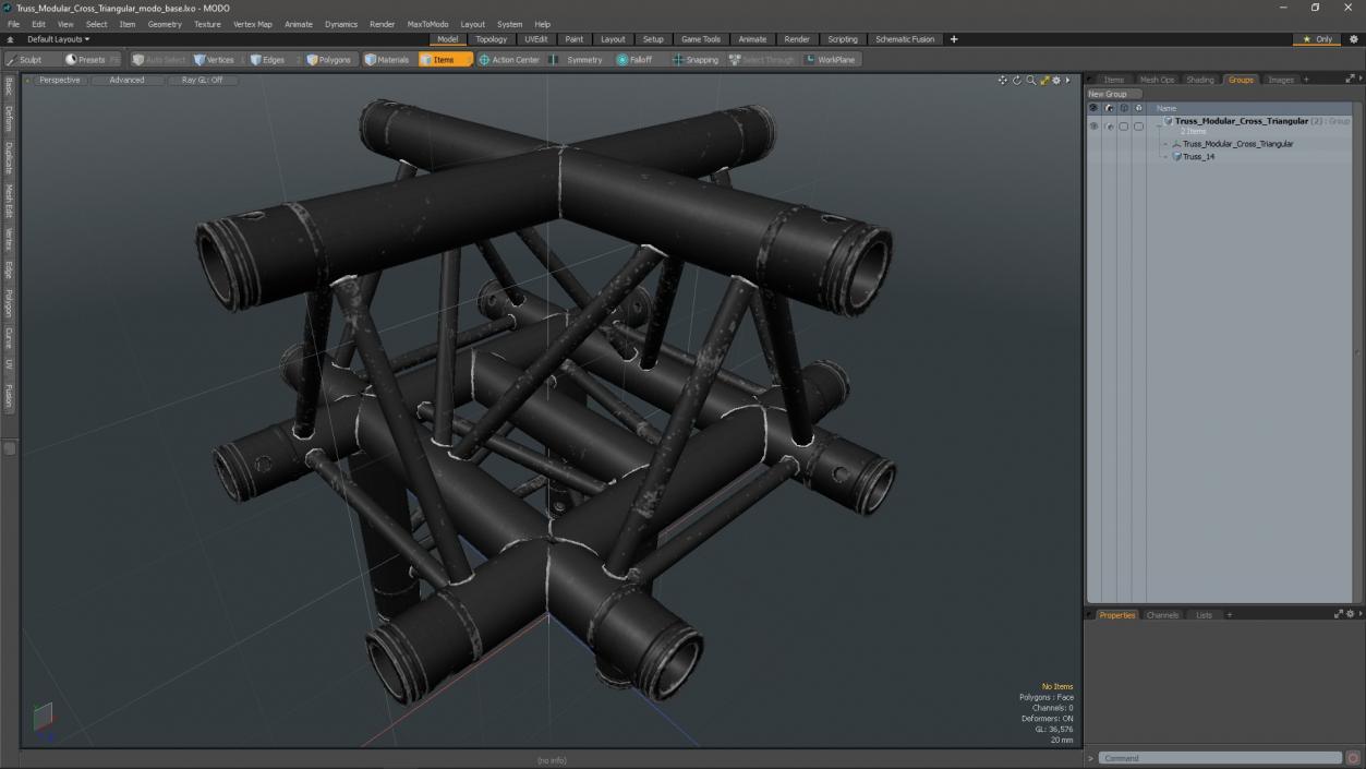 3D model Truss Modular Cross Triangular