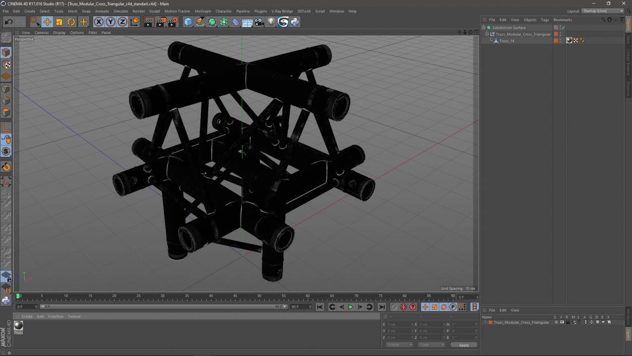 3D model Truss Modular Cross Triangular