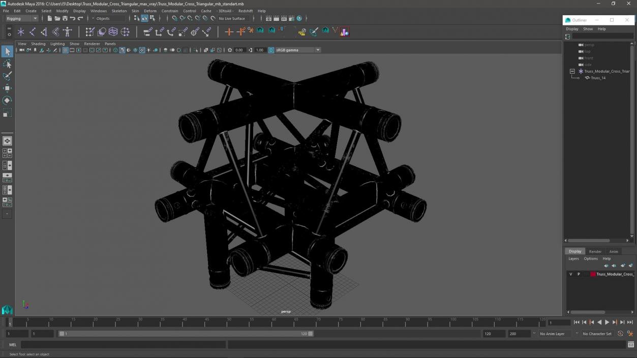 3D model Truss Modular Cross Triangular